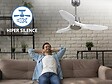 PURLINE - Ventilateur de plafond Réversible  Thermostat Wifi Moteur à courant continu Toits en pente Télécommande Hypersilence Mémoire Shopify Vendible (AUTOMATIQUE) - vignette