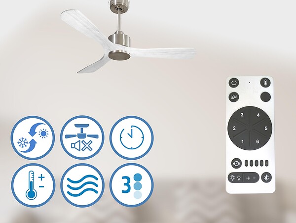 PURLINE - Ventilateur de plafond Wifi Moteur à courant continu Télécommande Hypersilence Mémoire - large
