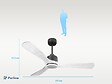 PURLINE - Ventilateur de plafond Réversible  Thermostat Dimmable Wifi Moteur à courant continu Toits en pente Télécommande Lumière à trois tons Hypersilence Mémoire - vignette