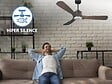 PURLINE - Ventilateur de plafond Réversible  Thermostat Dimmable Wifi Moteur à courant continu Toits en pente Télécommande Lumière à trois tons Hypersilence Mémoire - vignette