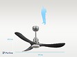 PURLINE - Ventilateur de plafond Réversible  Thermostat Dimmable Wifi Moteur à courant continu Toits en pente Télécommande Lumière à trois tons Hypersilence Mémoire - vignette