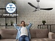 PURLINE - Ventilateur de plafond Réversible  Thermostat Dimmable Wifi Moteur à courant continu Toits en pente Télécommande Lumière à trois tons Hypersilence Mémoire - vignette