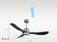 PURLINE - Ventilateur de plafond Réversible  Thermostat Dimmable Wifi Moteur à courant continu Toits en pente Télécommande Lumière à trois tons Hypersilence Mémoire - vignette