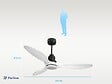 PURLINE - Ventilateur de plafond Réversible  Thermostat Dimmable Wifi Moteur à courant continu Toits en pente Télécommande Lumière à trois tons Hypersilence Mémoire - vignette