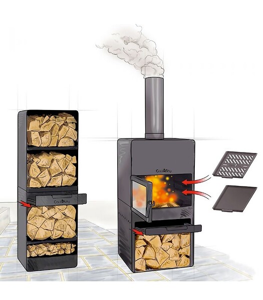 COOK KING - Cheminée extérieure acier robuste VENTO grille incluse CookKing PACK-111501DG - large