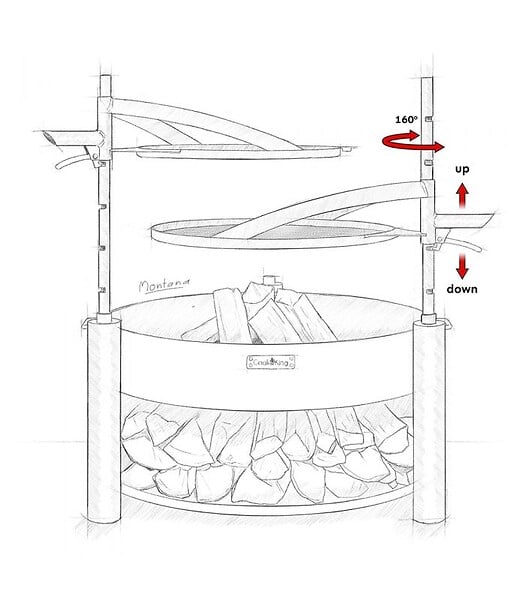 COOK KING - Braséro MONTANA X 80cm poêle suspendue polyvalent CookKing PACK-111000-2 - large