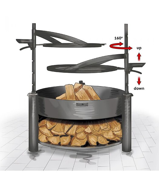 COOK KING - Braséro MONTANA X 80cm poêle suspendue polyvalent CookKing PACK-111000-2 - large