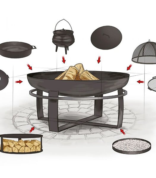 COOK KING - Braséro VIKING 80cm plaque cuisson grille incluse CookKing PACK-111262-2 - large