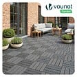 VOUNOT - Lot de 11 dalles clipsables exterieures 30x30cm modulaire plastique anthracite - vignette