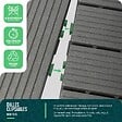 VOUNOT - Lot de 11 dalles clipsables exterieures 30x30cm modulaire plastique anthracite - vignette