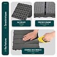VOUNOT - Lot de 11 dalles clipsables exterieures 30x30cm modulaire plastique anthracite - vignette