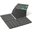 VOUNOT - Lot de 22 dalles clipsables exterieures 30x30cm modulaire plastique anthracite - vignette