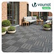 VOUNOT - Lot de 22 dalles clipsables exterieures 30x30cm modulaire plastique anthracite - vignette