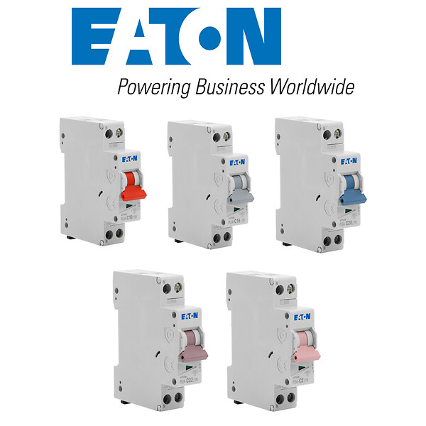 EATON CAPRI - EATON Lot de 22 disjoncteurs modulaires Ph+N – 1×2A, 4×10A, 8×16A, 8×20A, 1×32A - large
