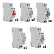 EATON CAPRI - EATON Lot de 22 disjoncteurs modulaires Ph+N – 1×2A, 4×10A, 8×16A, 8×20A, 1×32A - vignette