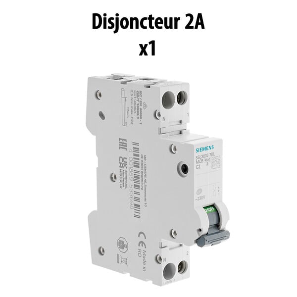 SIEMENS - SIEMENS Lot de 22 disjoncteurs modulaires Ph+N – 1×2A, 4×10A, 8×16A, 8×20A, 1×32A - large