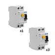 EATON CAPRI - EATON Lot de 4 interrupteurs différentiels 63A – 30 mA – 1 Type A + 3 Type AC - vignette