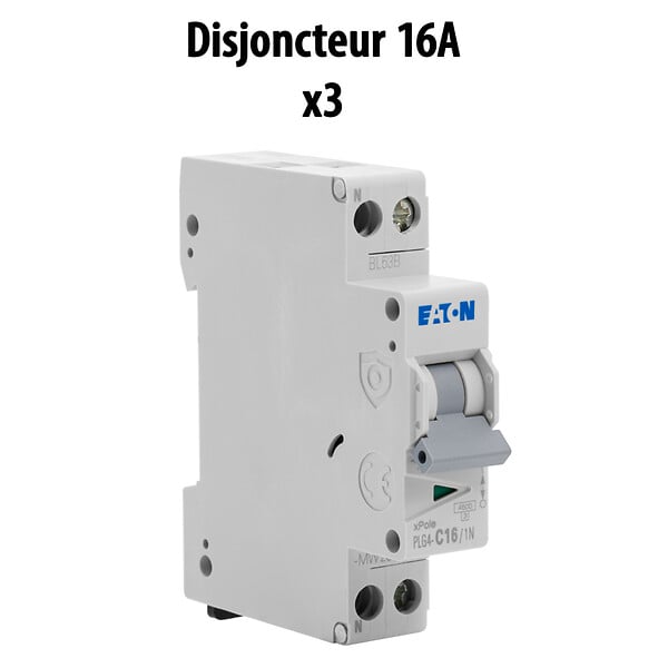 EATON CAPRI - EATON Lot de 8 disjoncteurs modulaires Ph+N – 2×10A, 3×16A, 2×20A, 1×32A - large