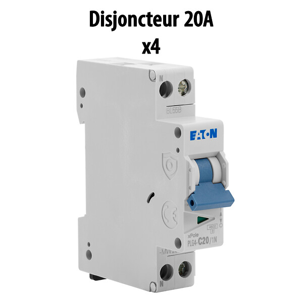EATON CAPRI - EATON Lot de 13 disjoncteurs modulaires Ph+N – 3×10A, 5×16A, 4×20A, 1×32A - large