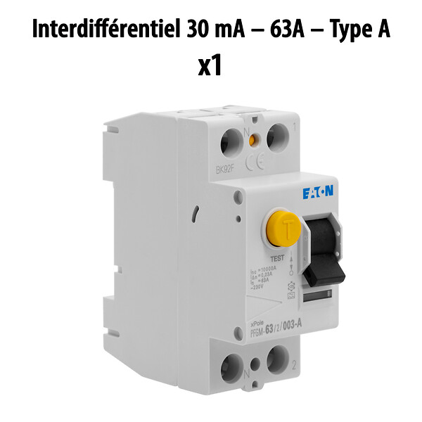 EATON CAPRI - EATON Lot de 2 interrupteurs différentiels 63A – 30 mA – 1 Type A + 1 Type AC - large