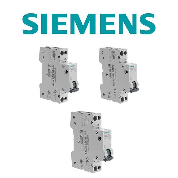 SIEMENS - SIEMENS Lot de 6 disjoncteurs modulaires Ph+N – 2×10A, 2×16A, 2×20A - large