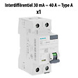 SIEMENS - SIEMENS Lot de 2 interrupteurs différentiels 30 mA – 40A Type A + 40A Type AC – CE / NF - vignette