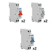 EATON CAPRI - EATON Lot de 6 disjoncteurs modulaires Ph+N – 2×10A, 2×16A, 2×20A - vignette