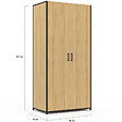 ID MARKET - Armoire 2 portes DETROIT penderie 80 cm avec étagères rangement maxi capacité design industriel - vignette