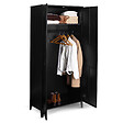 ID MARKET - Armoire vestiaire penderie ESTER 2 portes métal noir design industriel - vignette