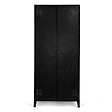 ID MARKET - Armoire vestiaire penderie ESTER 2 portes métal noir design industriel - vignette