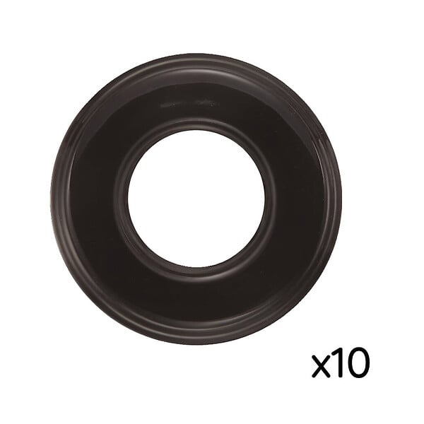 FONTINI - Lot de 10 Plaques Décoratives 1 Poste Garby Colonial – Porcelaine noire – Compatible Gammes GARBY, GARBY COLONIAL et DIMBLER – Pose En Saillie ou Encastrable – Finition Haut de Gamme - large