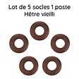 FONTINI - Lot de 5 Socles 1 Poste en Bois de Hêtre Vieilli – FONTINI Garby Colonial – Style Rétro Haut de Gamme – Pose en Saillie ou Encastrée – Compatible Gammes Garby, Dimbler - vignette