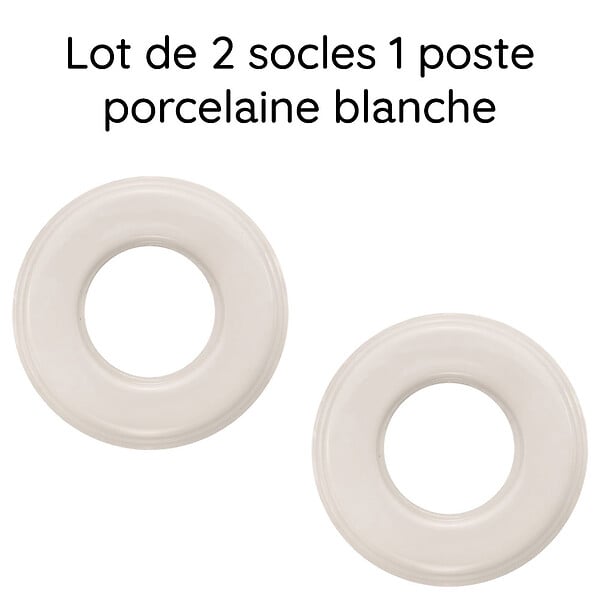 FONTINI - Lot de 2 Plaques Décoratives 1 Poste Garby Colonial – Porcelaine Blanche – Compatible Gammes GARBY, GARBY COLONIAL et DIMBLER – Pose En Saillie ou Encastrable – Finition Haut de Gamme - large