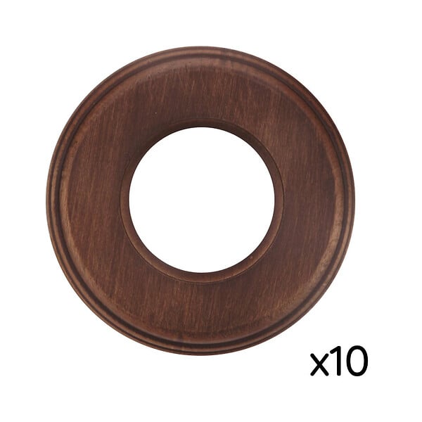 FONTINI - Lot de 10 Socles 1 Poste en Bois de Hêtre Vieilli – FONTINI Garby Colonial – Style Rétro Haut de Gamme – Pose en Saillie ou Encastrée – Compatible Gammes Garby, Dimbler - large