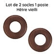 FONTINI - Lot de 2 Socles 1 Poste en Bois de Hêtre Vieilli – FONTINI Garby Colonial – Style Rétro Haut de Gamme – Pose en Saillie ou Encastrée – Compatible Gammes Garby, Dimbler - vignette