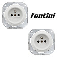 FONTINI - FONTINI Lot de 2 prises Garby Colonial – Porcelaine blanche – Installation encastrée - vignette