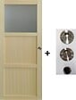 GD MENUISERIES - Porte Coulissante Ayous 2 Panneaux, 1 Vitrage H204 x L73 cm, coquilles, tire doigt - vignette