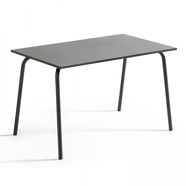 OVIALA - Ensemble table de jardin et 4 fauteuils en métal anthracite - Palavas - large