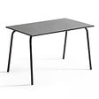OVIALA - Ensemble table de jardin et 4 fauteuils en métal anthracite - Palavas - vignette