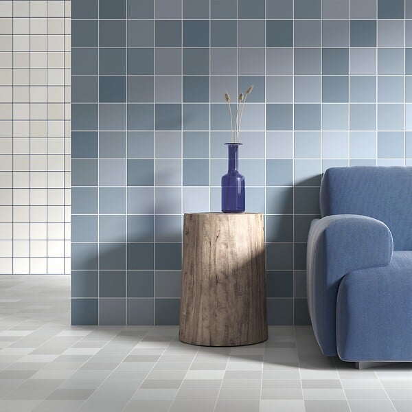 RO'MA NATURE - Carrelage effet Zellige Bleu 12,3x12,3x0,87 cm Cubriel - Sol et mur intérieur (vendu par carton de 0,51 m²) - large