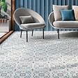 RO'MA NATURE - Carrelage effet Carreau ciment Nerelia Bleu 22,3x22,3x0,9 cm Ventoril - Sol et mur intérieur (vendu par carton de 0,65 m²) - vignette