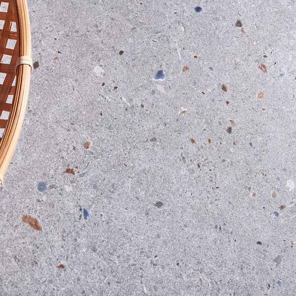 RO'MA NATURE - Carrelage effet Terrazzo Gris Foncé 90x90x0,9 cm Soreli - Sol et mur intérieur (vendu par carton de 1,62 m²) - large