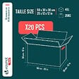 VOUNOT - Lot de 20 cartons de demenagement stockage 45L 50x30x30cm - vignette