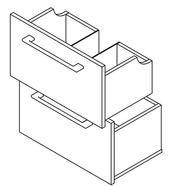 VIF - Set 2 tiroirs en MDF - Blanc - L.45xl.35xEp.1,8cm - large