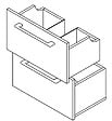 VIF - Set 2 tiroirs en MDF - Blanc - L.45xl.35xEp.1,8cm - vignette