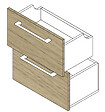 VIF - Set de 2 tiroirs en PPSM - Bois clair - L.45xl.45xEp.1,8cm - vignette