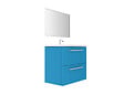 VIF - Set 2 tiroirs MDF salle de bain - Bleu - L.80xl.45xH.18cm - vignette
