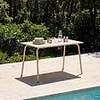 OVIALA - Table de jardin en acier 120 x 70 cm ivoire  - Palavas - vignette