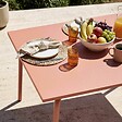 OVIALA - Table de jardin en acier 120 x 70 cm argile - Palavas - vignette