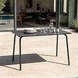 OVIALA - Table de jardin en acier 6 places 120 cm gris - Palavas - vignette